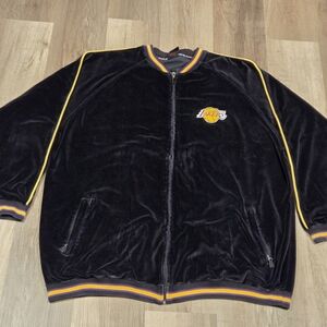 Unique Vintage Velvet Los Angeles Lakers Jacket Mens’s Size 3XL Black/yellow